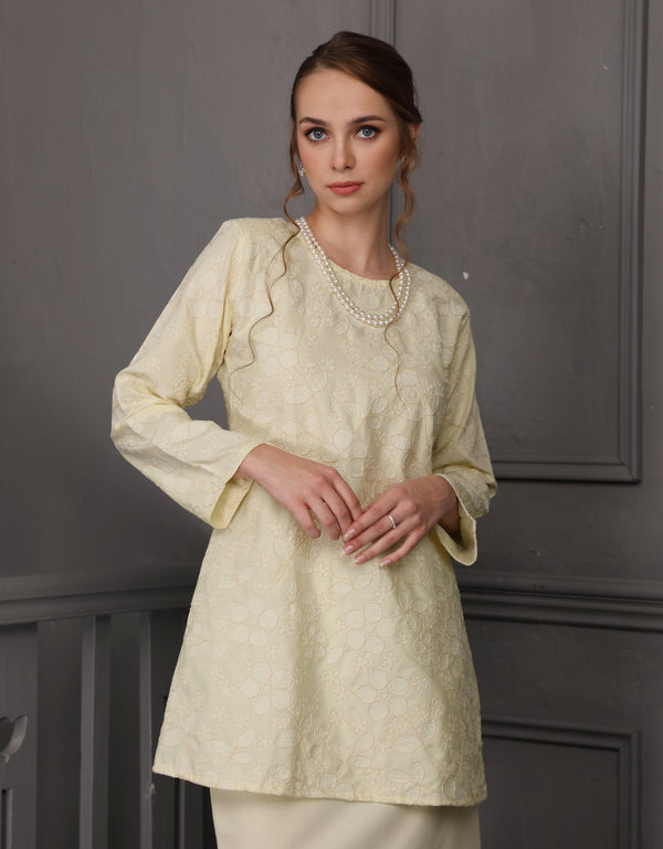 BAJU KURUNG MODEN PAULINE (SWEET YELLOW)